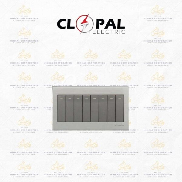 Clopal Elegant Grey Series 8-Gang Switch Superior Quality
