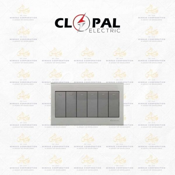 Clopal Elegant Grey Series 6-Gang Switch Superior Quality