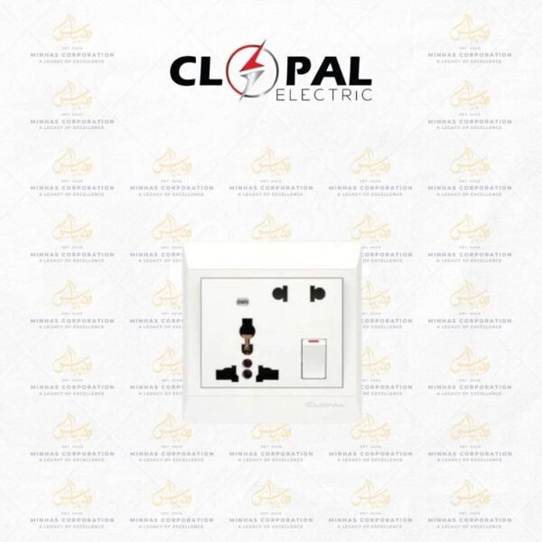 Clopal Pure White Series Light Plug Sw + Extra Soc Superior Quality