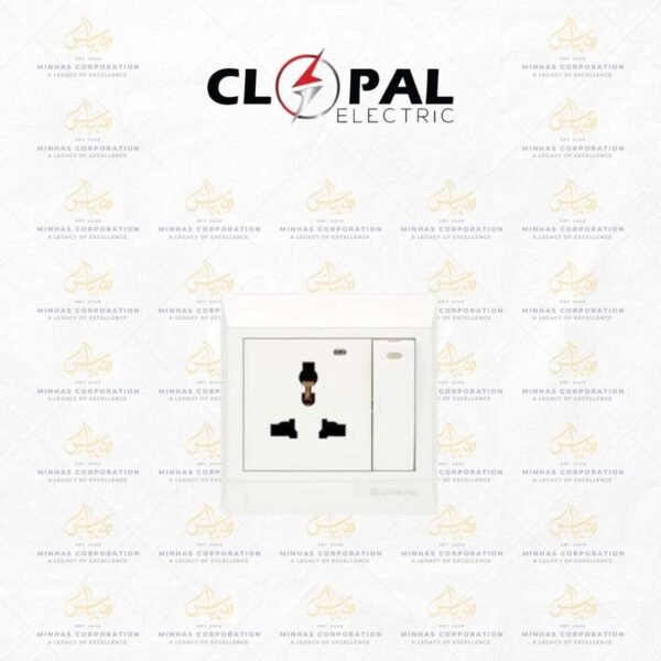 Clopal Pure White Series Light Plug Sw+Soc With LED Superior Quality