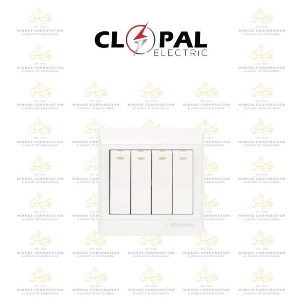 Clopal Pure White Series 4-Gang Switch Superior Quality