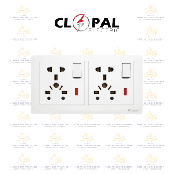 Clopal Cloud Series Double 13A Flat BS Socket