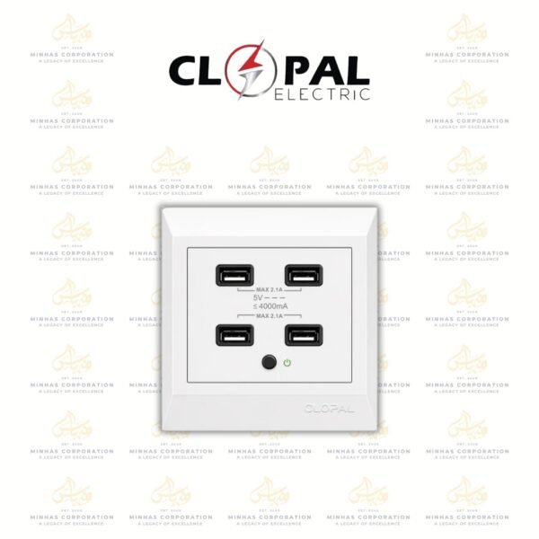 Clopal Ideas White USB4 Socket