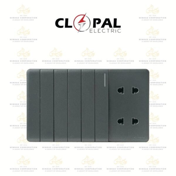 Clopal Platinum 6+2 Switch Socket