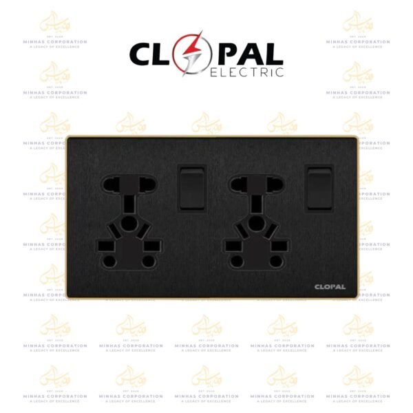 Clopal Volt Double Light Plug Switch + Extra Sockets