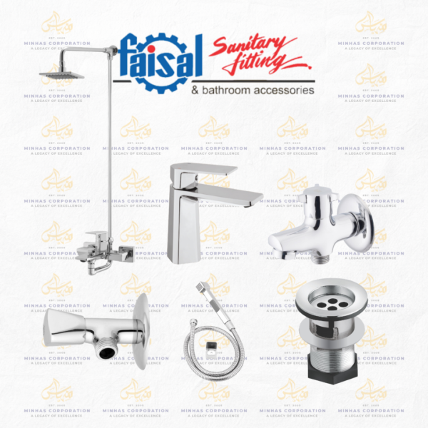 Faisal Sanitary Diamond Series Bath Set Complete 8 Pieces