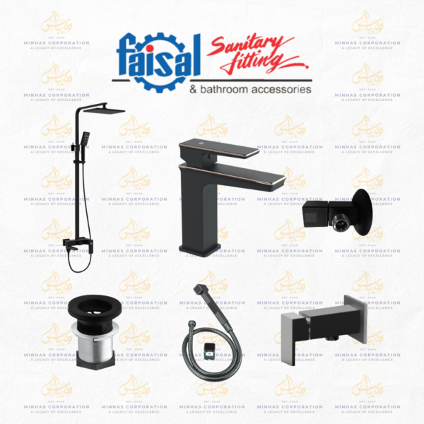Faisal Sanitary Gold Line Series Bath Set Complete 8 Pieces – Normal / Concealed (9107 / 9107A) – Negotiable