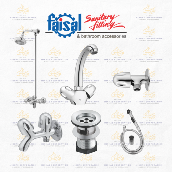 Faisal Sanitary Project 4 Knobs Series Bath Set Complete 8 Pieces