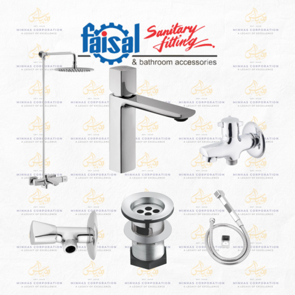 Faisal Sanitary Slim Line Series Bath Set Complete 8 Pieces