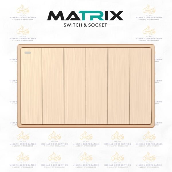 Matrix Icon Gold 6 Gang Switch