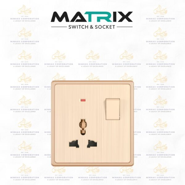 Matrix Icon Gold Multi Socket with Switch