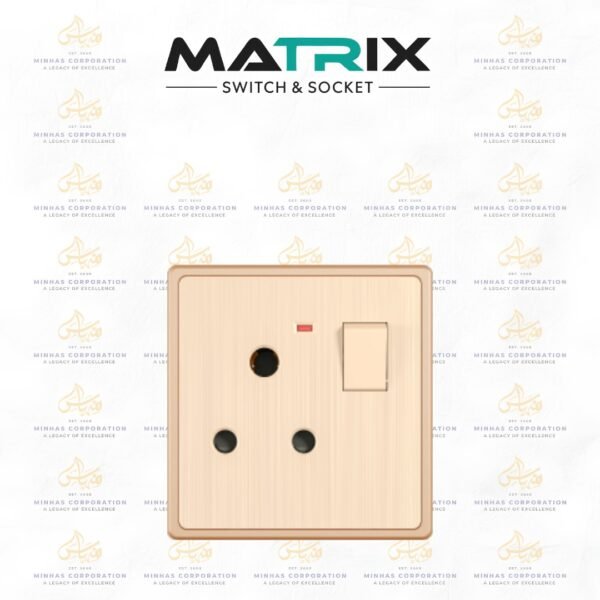 Matrix Icon Gold Power Plug with Switch