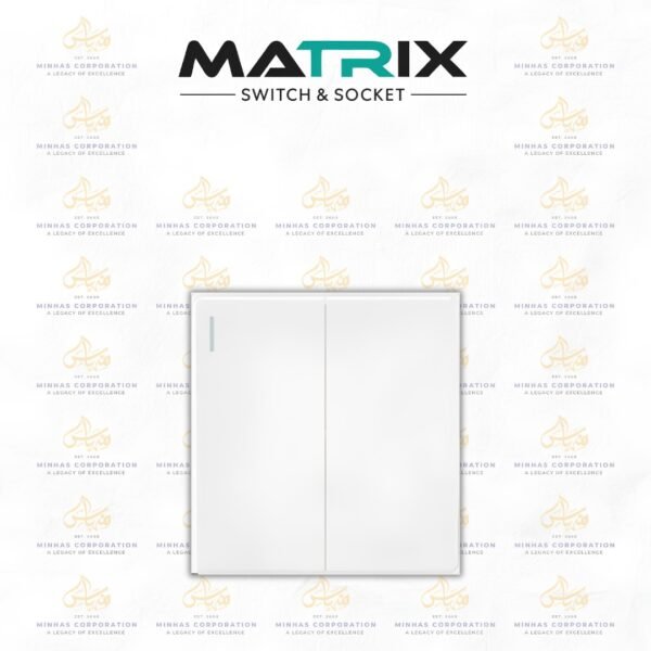 Matrix Icon White 2 Gang Switch