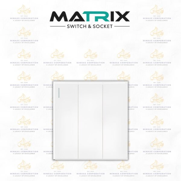 Matrix Icon White 3 Gang Switch