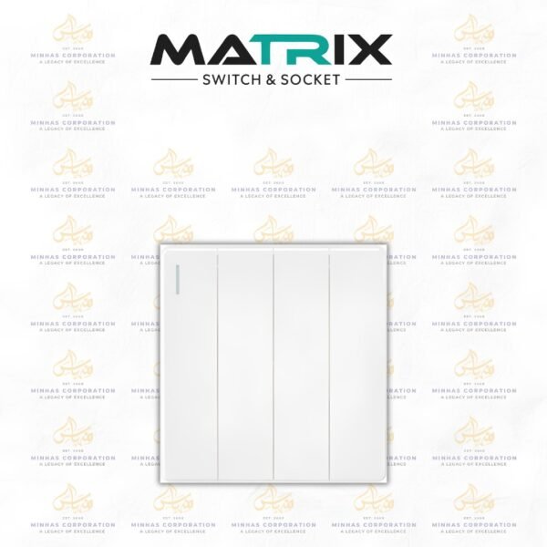 Matrix Icon White 4 Gang Switch