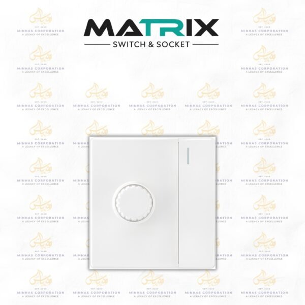 Matrix Icon White Fan Dimmer with Switch