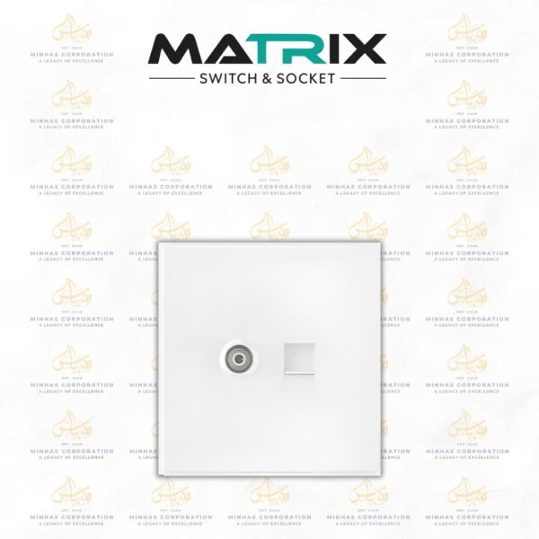Matrix Icon White TV + Telephone Socket