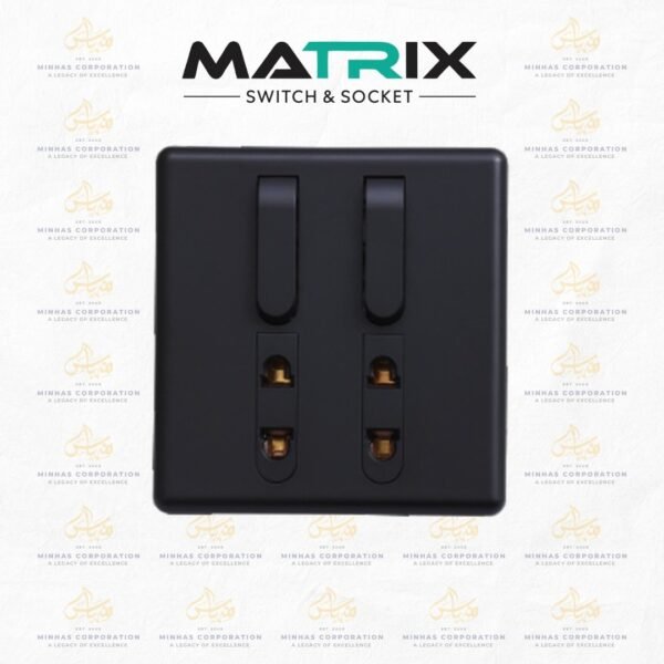 Matrix Active Black 2-Switch 2-Socket