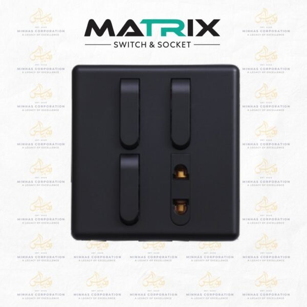 Matrix Active Black 3-Switch 1-Socket