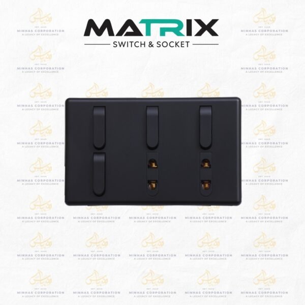 Matrix Active Black 4-Switch 2-Socket