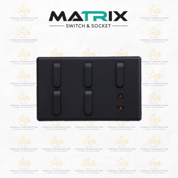 Matrix Active Black 5-Switch 1-Socket