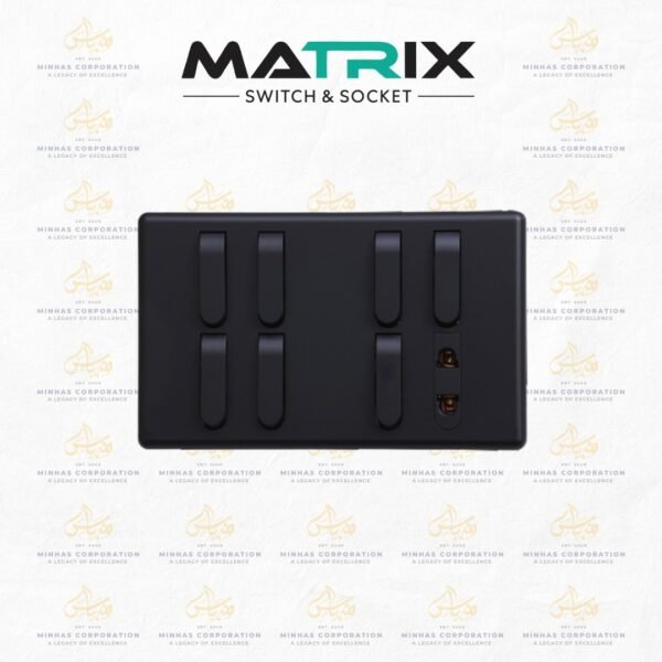 Matrix Active Black 7-Switch 1-Socket