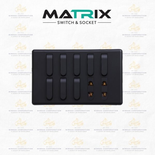 Matrix Active Black 8-Switch 2-Socket