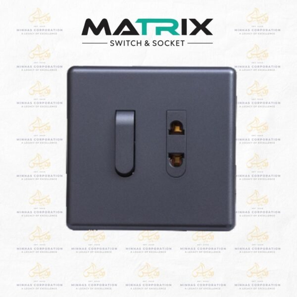 Matrix Active Grey 1-Switch 1-Socket