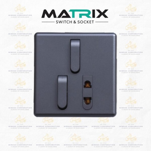 Matrix Active Grey 2-Switch 1-Socket