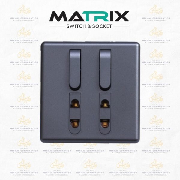 Matrix Active Grey 2-Switch 2-Socket