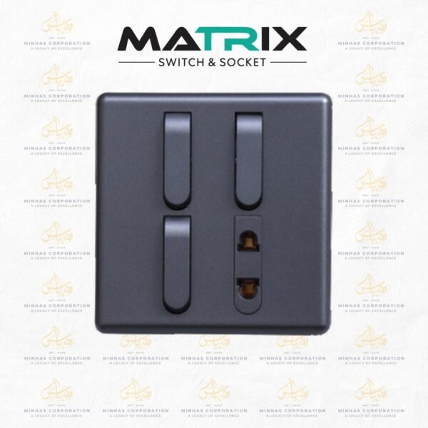 Matrix Active Grey 3-Switch 1-Socket