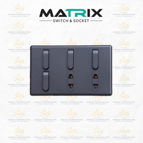 Matrix Active Grey 4-Switch 2-Socket