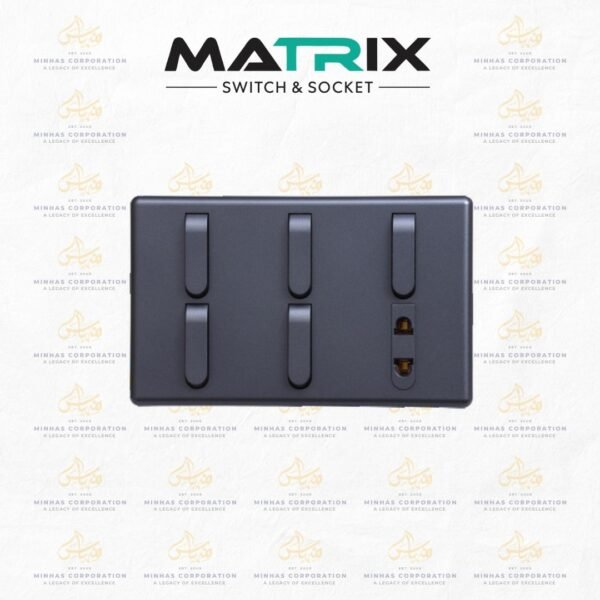 Matrix Active Grey 5-Switch 1-Socket