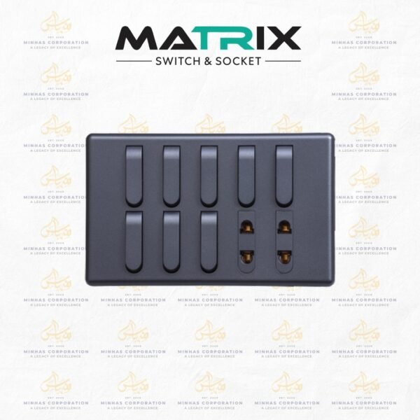 Matrix Active Grey 8-Switch 2-Socket