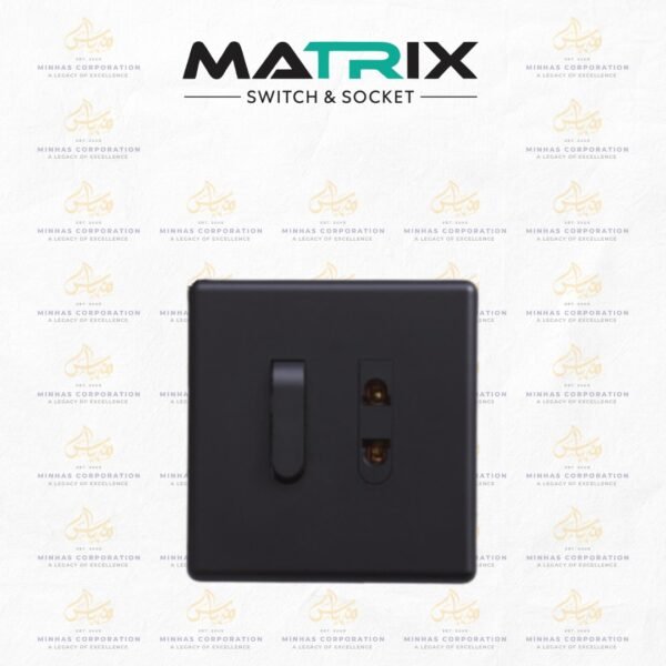 Matrix Active Black 1 Switch 1 Socket