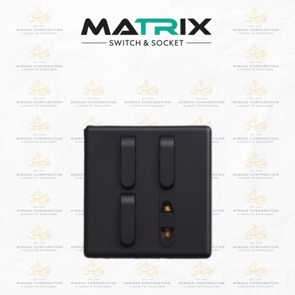 Matrix Active Black 3 Switch 1 Socket