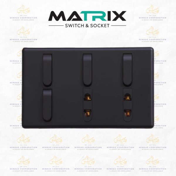 Matrix Active Black 4 Switch 2 Socket