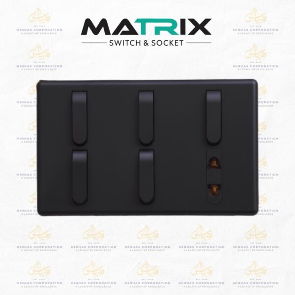 Matrix Active Black 5 Switch 1 Socket
