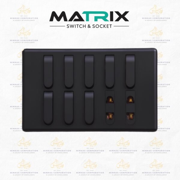 Matrix Active Black 7 Switch 1 Socket