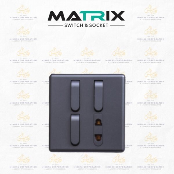 Matrix Active Grey 2 Switch 1 Socket