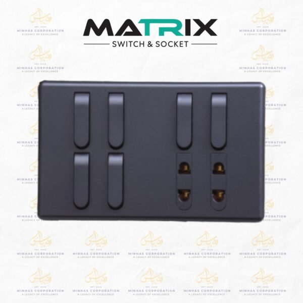 Matrix Active Grey 4 Switch 2 Socket