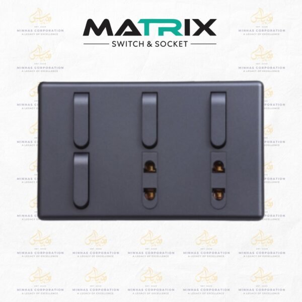 Matrix Active Grey 5 Switch 1 Socket