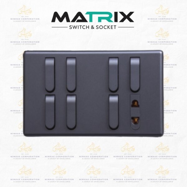 Matrix Active Grey 6 Switch 2 Socket