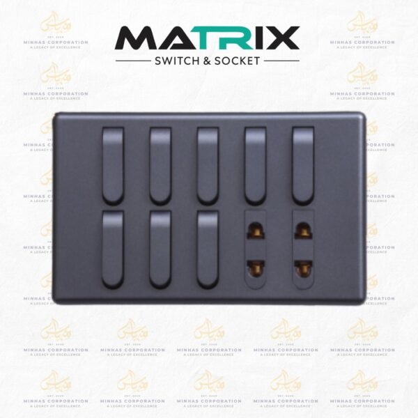 Matrix Active Grey 8 Switch 2 Socket