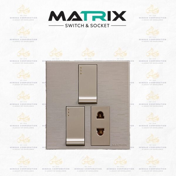 Matrix Excel Gold 2-Switch 1-Socket