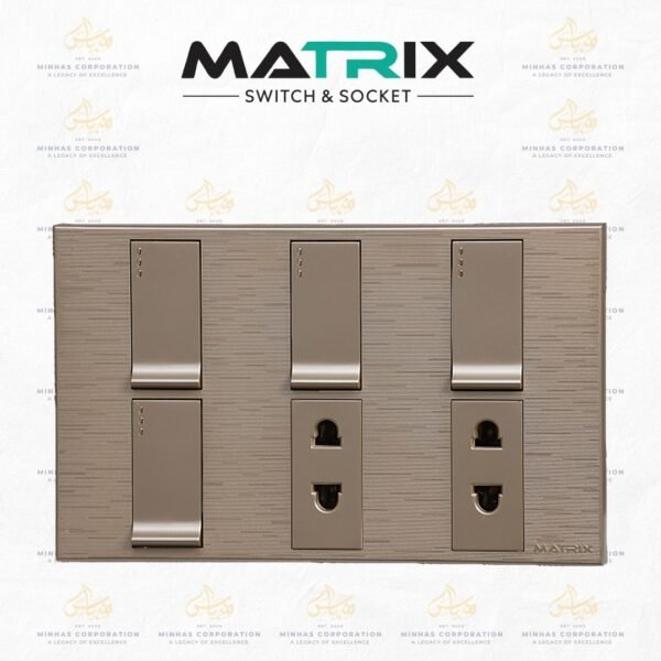 Matrix Excel Gold 4-Switch 2-Socket