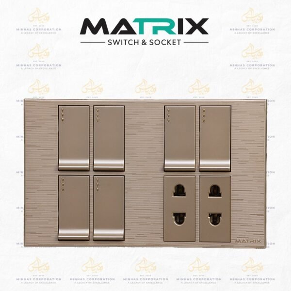 Matrix Excel Gold 6-Switch 2-Socket