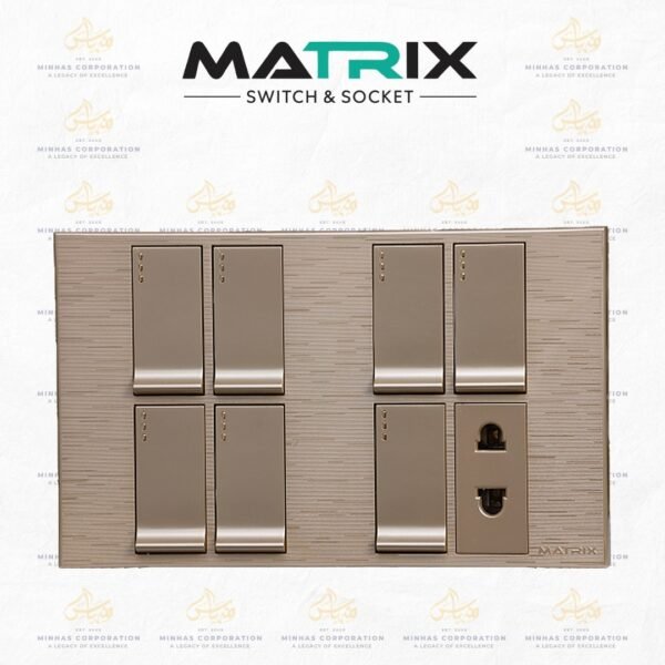Matrix Excel Gold 7-Switch 1-Socket