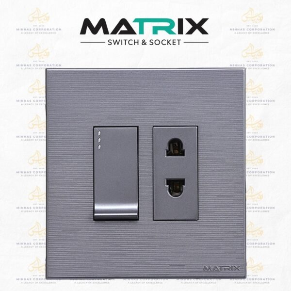 Matrix Excel Grey 1-Switch 1-Socket