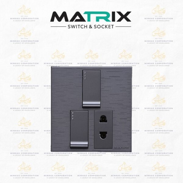 Matrix Excel Grey 2-Switch 1-Socket